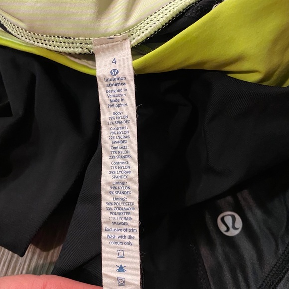 LULULEMON Cut The Crop, Black/Antidote, Size 4 - Picture 2 of 7
